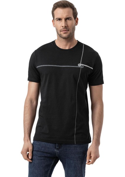 Baskılı Bisiklet Yaka T-Shirt