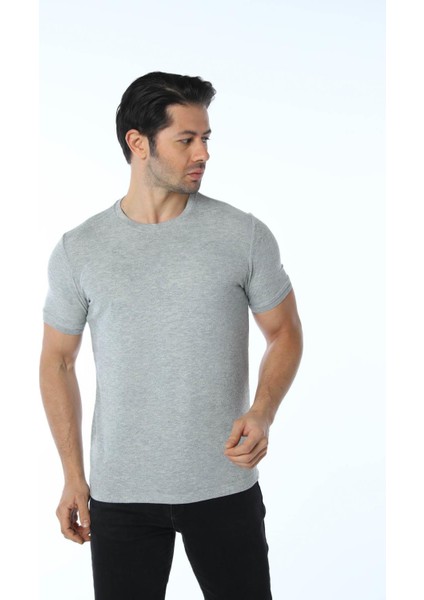 Jakarlı Bisiklet Yaka T-Shirt