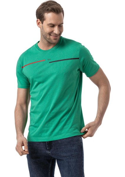 Baskılı Bisiklet Yaka T-Shirt