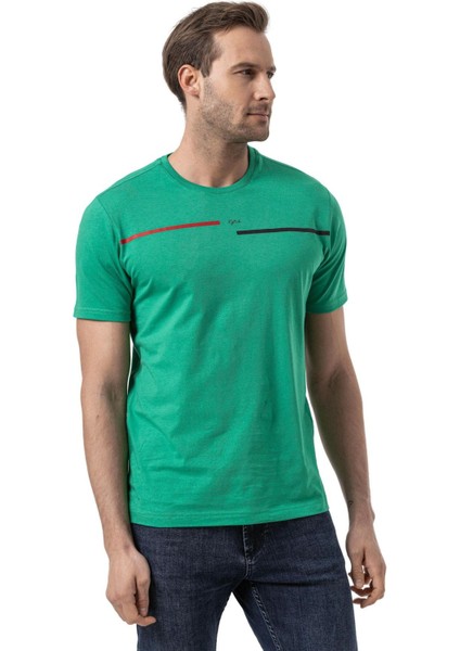 Baskılı Bisiklet Yaka T-Shirt