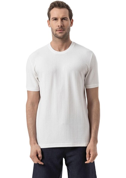 Jakarlı Bisiklet Yaka T-Shirt