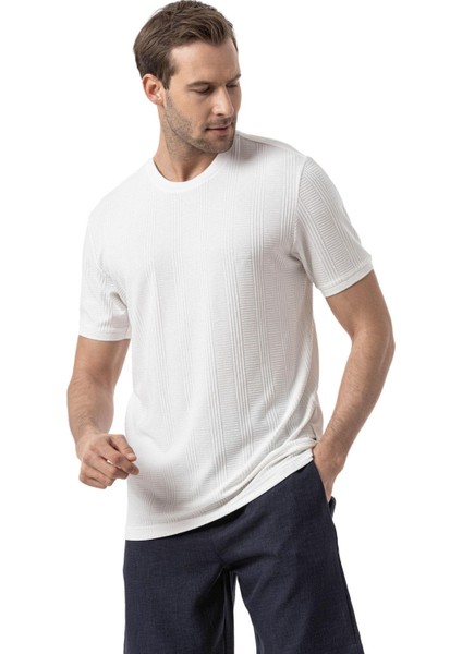 Jakarlı Bisiklet Yaka T-Shirt