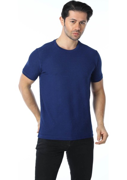 Jakarlı Bisiklet Yaka T-Shirt