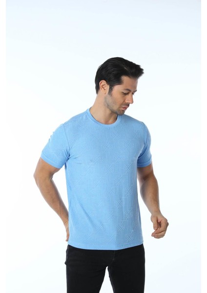 Jakarlı Bisiklet Yaka T-Shirt