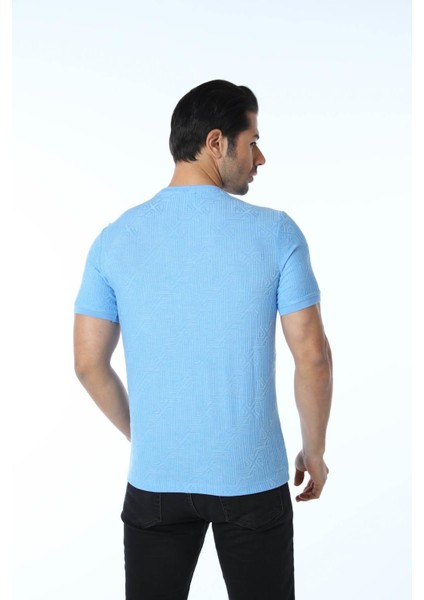 Jakarlı Bisiklet Yaka T-Shirt