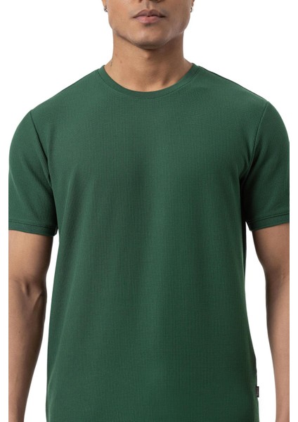 Waffle Bisiklet Yaka T-Shirt