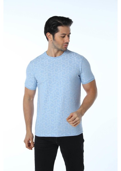 Jakarlı Bisiklet Yaka T-Shirt