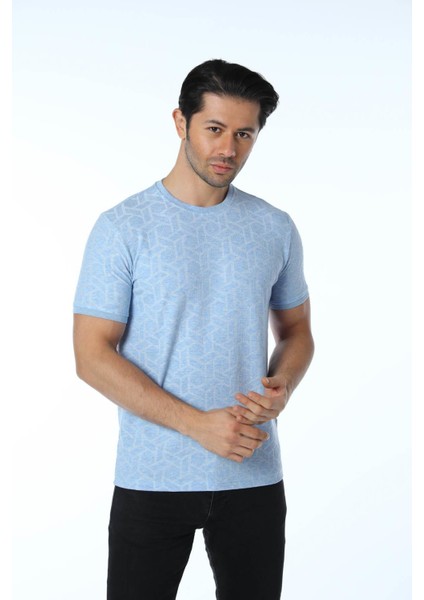 Jakarlı Bisiklet Yaka T-Shirt