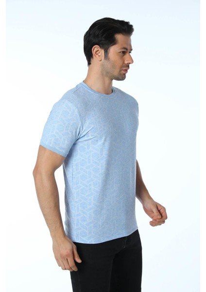 Jakarlı Bisiklet Yaka T-Shirt