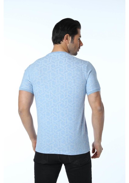 Jakarlı Bisiklet Yaka T-Shirt
