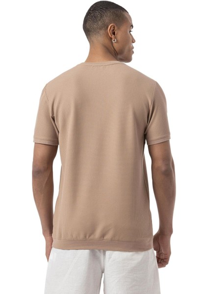 Waffle Bisiklet Yaka T-Shirt