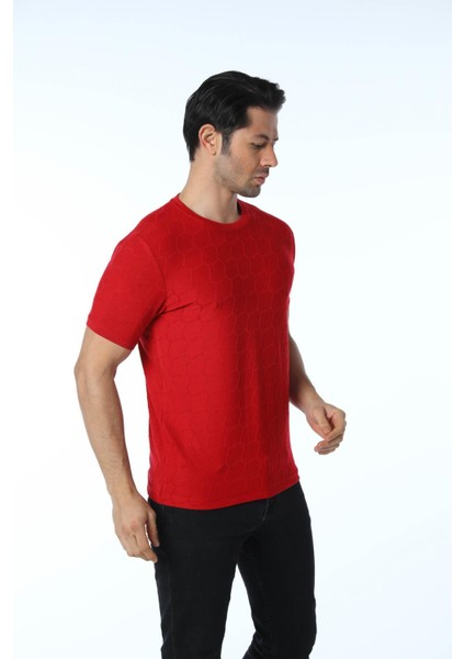 Jakarlı Bisiklet Yaka T-Shirt