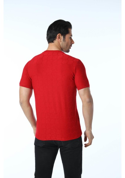 Jakarlı Bisiklet Yaka T-Shirt