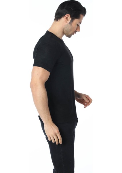 Jakarlı Bisiklet Yaka T-Shirt