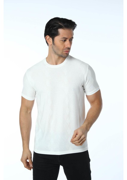 Jakarlı Bisiklet Yaka T-Shirt