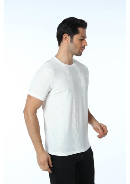 Jakarlı Bisiklet Yaka T-Shirt