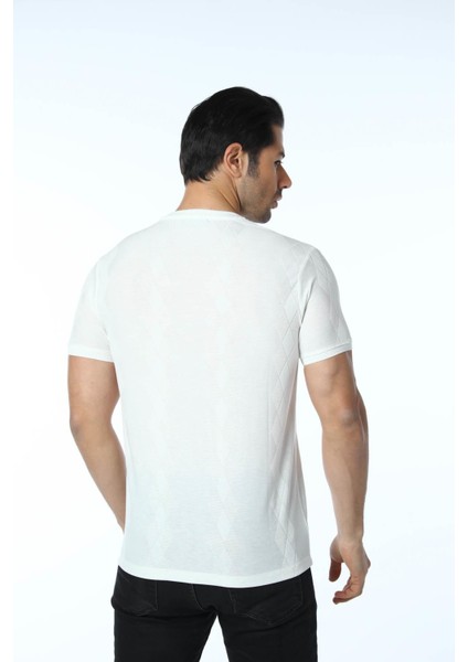 Jakarlı Bisiklet Yaka T-Shirt