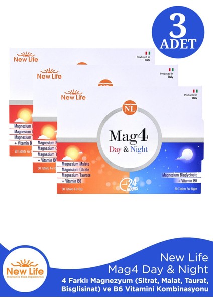 Mag 4 Day 30 Tablet & Night 30 Tablet 3 Adet