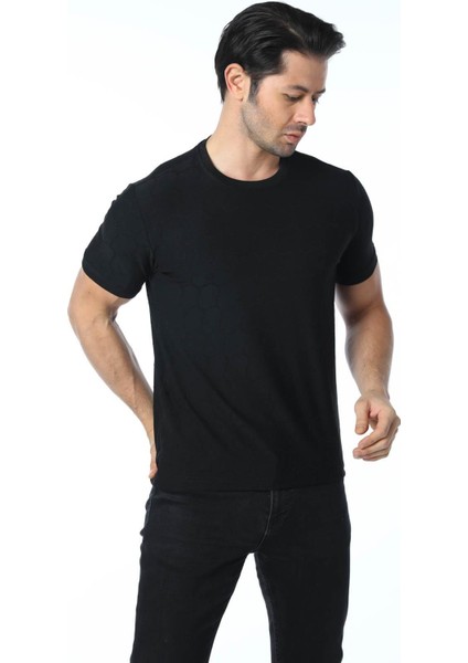 Jakarlı Bisiklet Yaka T-Shirt