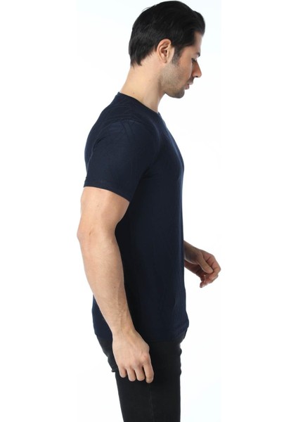 Jakarlı Bisiklet Yaka T-Shirt