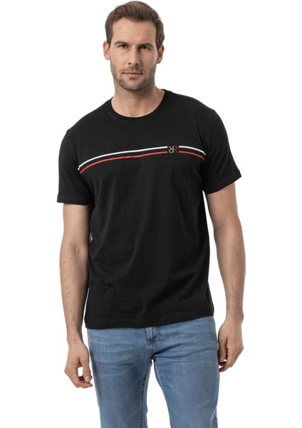 Baskılı Bisiklet Yaka T-Shirt