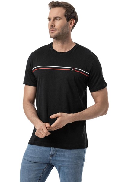 Baskılı Bisiklet Yaka T-Shirt