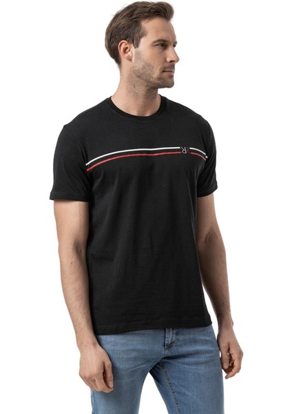 Baskılı Bisiklet Yaka T-Shirt