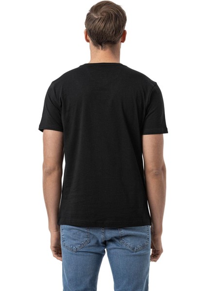 Baskılı Bisiklet Yaka T-Shirt