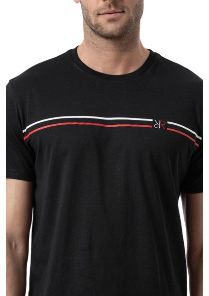 Baskılı Bisiklet Yaka T-Shirt
