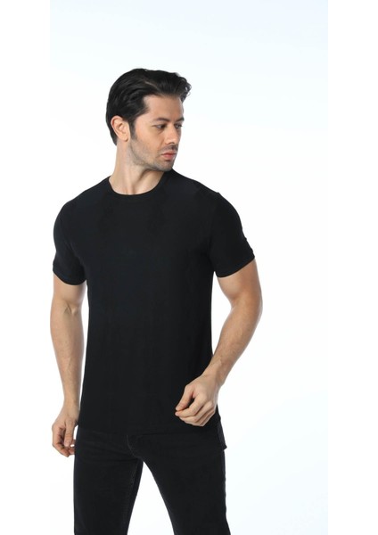 Jakarlı Bisiklet Yaka T-Shirt