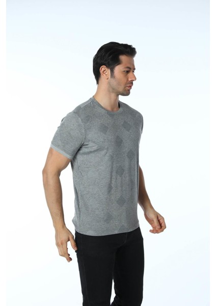 Jakarlı Bisiklet Yaka T-Shirt