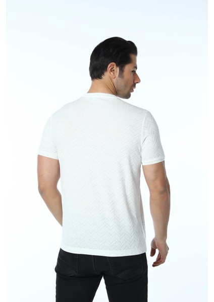 Jakarlı Bisiklet Yaka T-Shirt