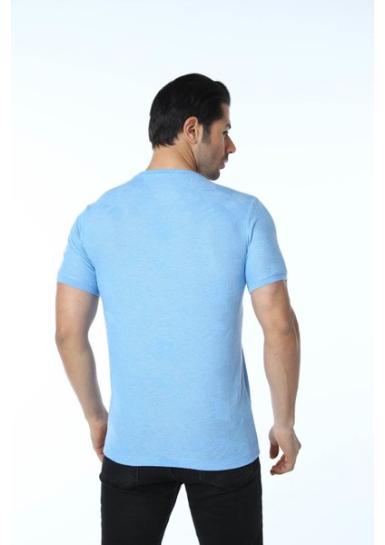 Jakarlı Bisiklet Yaka T-Shirt