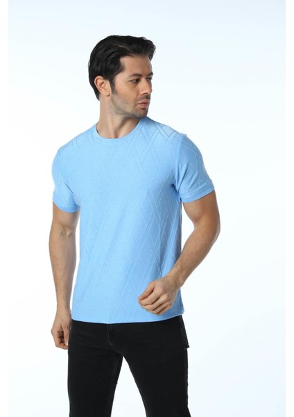Jakarlı Bisiklet Yaka T-Shirt