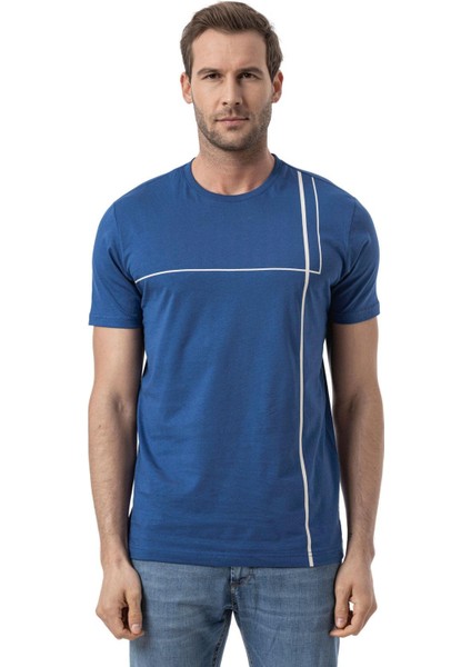 Baskılı Bisiklet Yaka T-Shirt