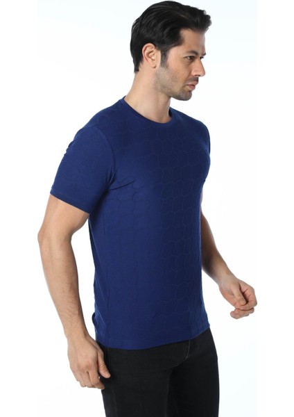 Jakarlı Bisiklet Yaka T-Shirt