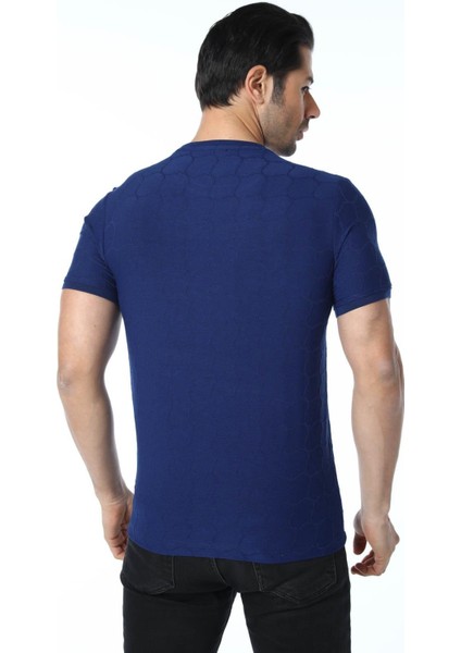 Jakarlı Bisiklet Yaka T-Shirt