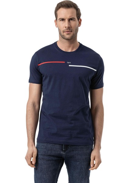 Baskılı Bisiklet Yaka T-Shirt
