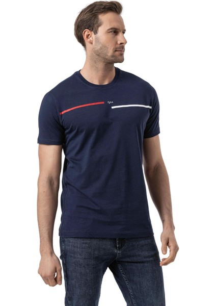 Baskılı Bisiklet Yaka T-Shirt