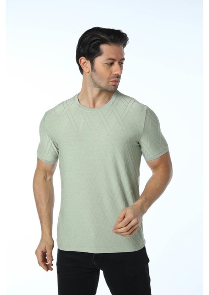 Jakarlı Bisiklet Yaka T-Shirt