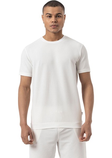 Waffle Bisiklet Yaka T-Shirt
