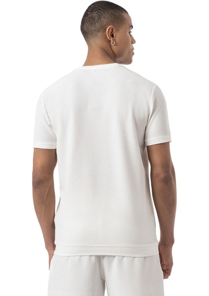 Waffle Bisiklet Yaka T-Shirt