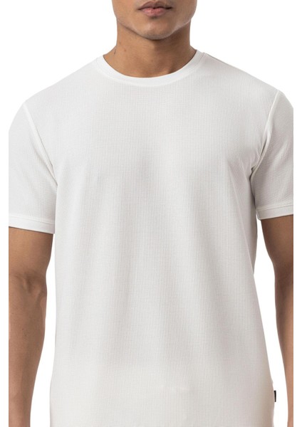 Waffle Bisiklet Yaka T-Shirt