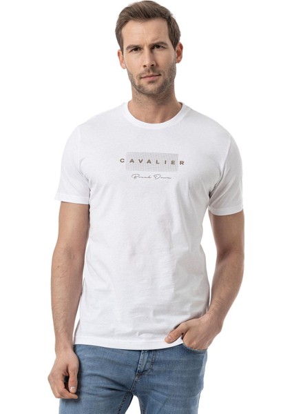 Baskılı Bisiklet Yaka T-Shirt