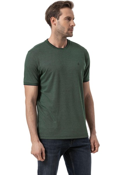 %100 Pamuk Bisiklet Yaka T-Shirt
