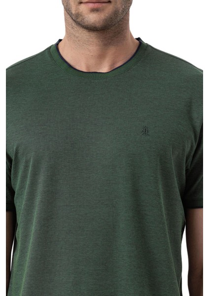 %100 Pamuk Bisiklet Yaka T-Shirt