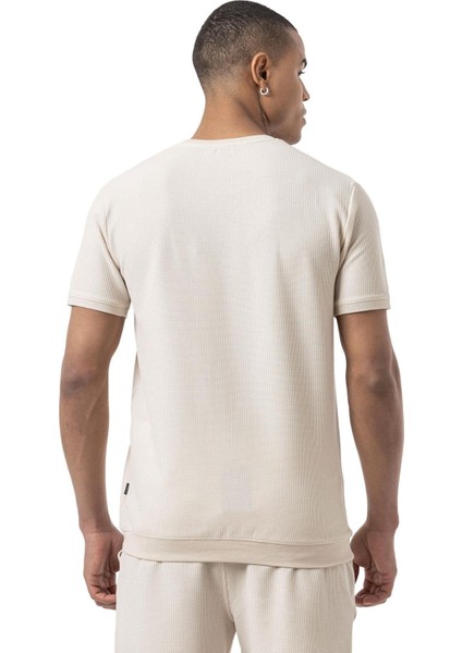Waffle Bisiklet Yaka T-Shirt