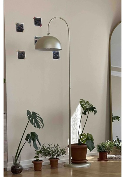 Lambader Gold Metal Modern Tasarım Ayarlanabilir Başlık Lüx Yerden Dekoratif Aydınlatma 160 cm