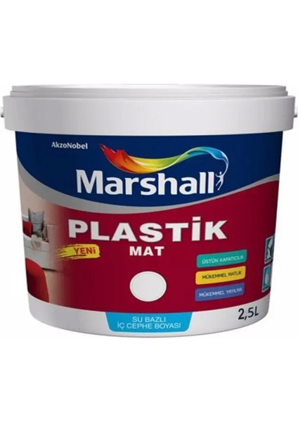 Plastik Mat Iç Cephe Boyası Mahlep 2,5 Lt (3,5 Kg)