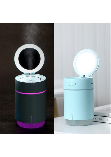 K005 Taşınabilir Nemlendirici LED Dolgu Işığı Makyaj Aynası USB Mini Nemlendirici (Mavi) (Yurt Dışından)